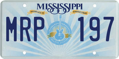 MS license plate MRP197