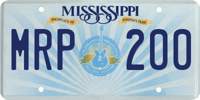 MS license plate MRP200