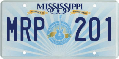 MS license plate MRP201