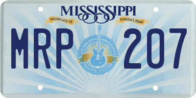 MS license plate MRP207