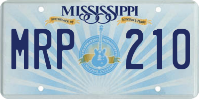 MS license plate MRP210