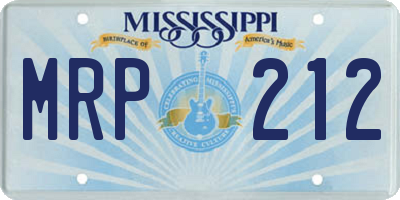 MS license plate MRP212