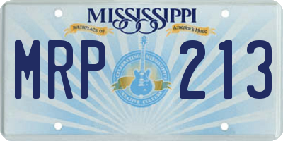 MS license plate MRP213