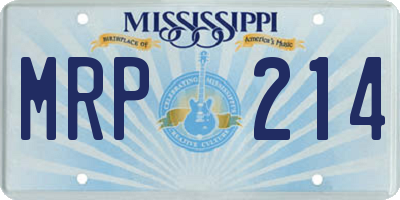 MS license plate MRP214