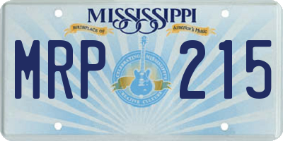 MS license plate MRP215