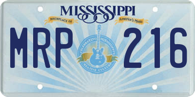 MS license plate MRP216