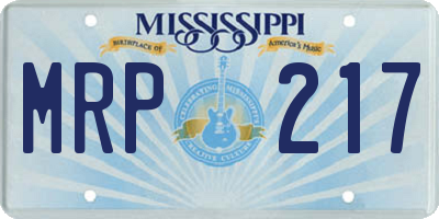 MS license plate MRP217
