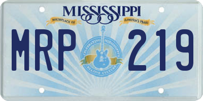 MS license plate MRP219