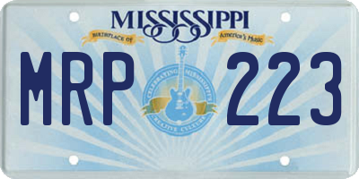 MS license plate MRP223