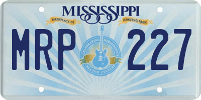 MS license plate MRP227