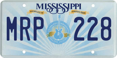 MS license plate MRP228