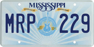 MS license plate MRP229