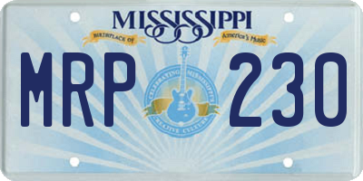 MS license plate MRP230