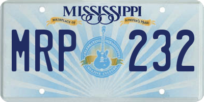 MS license plate MRP232