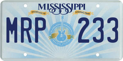 MS license plate MRP233