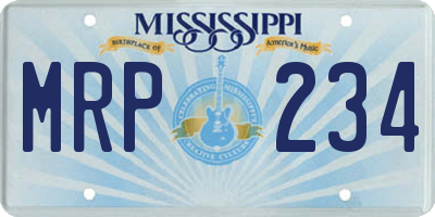 MS license plate MRP234
