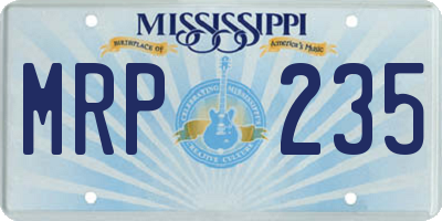 MS license plate MRP235