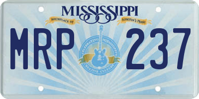 MS license plate MRP237