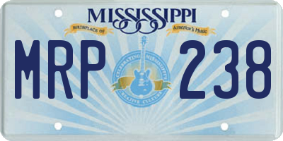 MS license plate MRP238