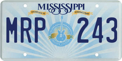 MS license plate MRP243