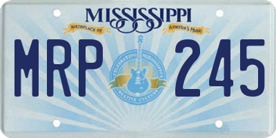 MS license plate MRP245