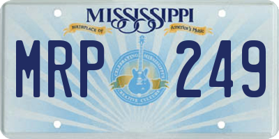 MS license plate MRP249