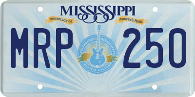MS license plate MRP250