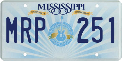 MS license plate MRP251