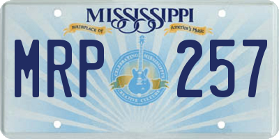 MS license plate MRP257