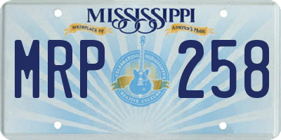 MS license plate MRP258