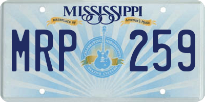MS license plate MRP259