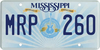 MS license plate MRP260
