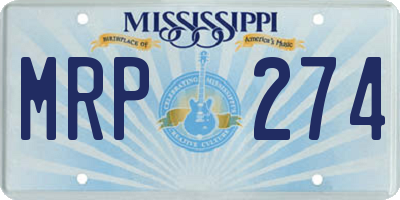 MS license plate MRP274