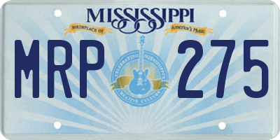 MS license plate MRP275