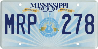 MS license plate MRP278