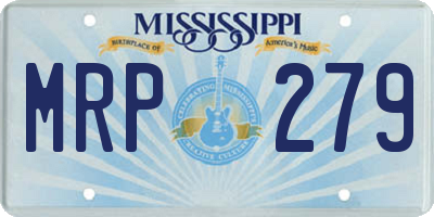 MS license plate MRP279