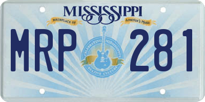 MS license plate MRP281