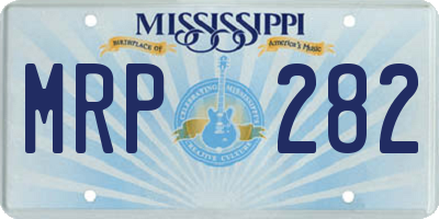 MS license plate MRP282