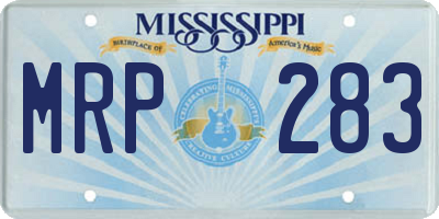 MS license plate MRP283
