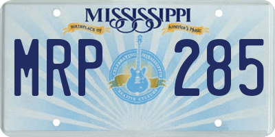 MS license plate MRP285