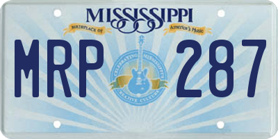 MS license plate MRP287