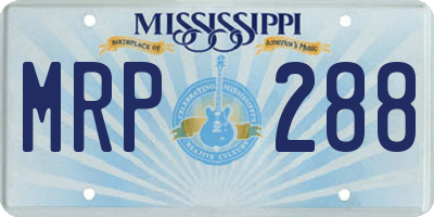 MS license plate MRP288