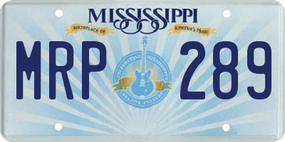 MS license plate MRP289