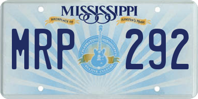 MS license plate MRP292