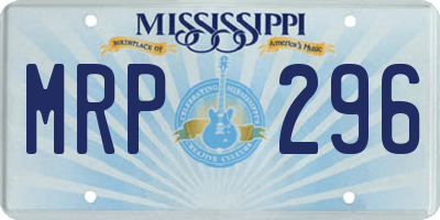 MS license plate MRP296