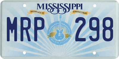 MS license plate MRP298