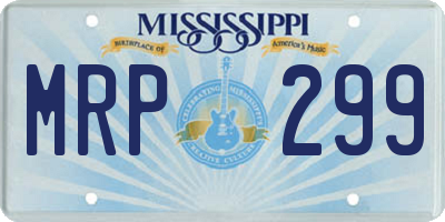 MS license plate MRP299