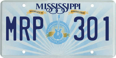 MS license plate MRP301