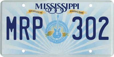 MS license plate MRP302