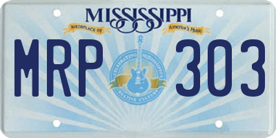 MS license plate MRP303